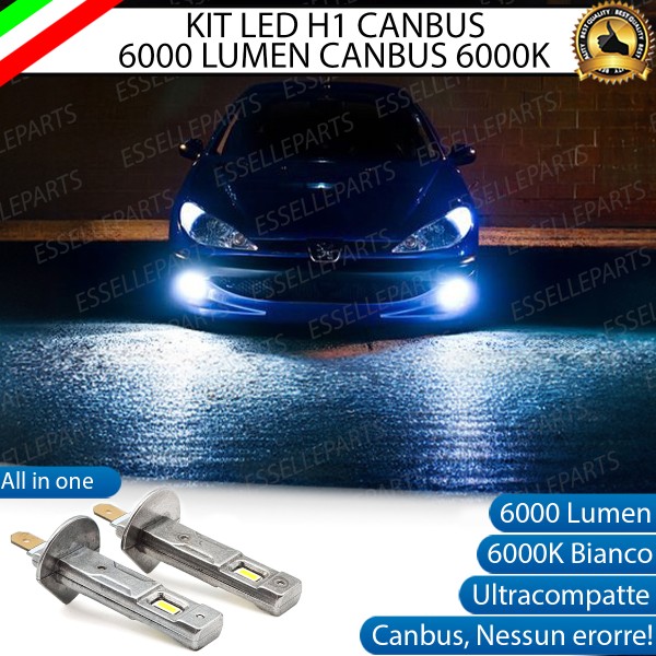Kit Full LED coppia H1 6000 LUMEN Fendinebbia per Peugeot 206 fino al 2006