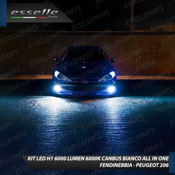 Kit Full LED coppia H1 6000 LUMEN Fendinebbia per Peugeot 206 dal 2006