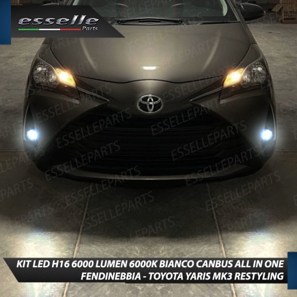 Kit Full LED H16 6000 LUMEN Canbus 6000K Bianco Fendinebbia per TOYOTA YARIS MK3 RESTYLING