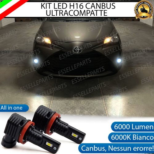 Kit Full LED H16 6000 LUMEN Canbus 6000K Bianco Fendinebbia per TOYOTA YARIS MK3 RESTYLING