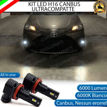 Kit Full LED H16 6000 LUMEN Canbus 6000K Bianco Fendinebbia per TOYOTA YARIS MK3 RESTYLING
