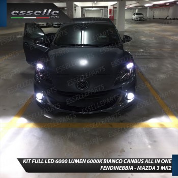 Kit Full LED H11 6000 LUMEN Canbus 6000K Bianco Fendinebbia Mazda 3 MK2