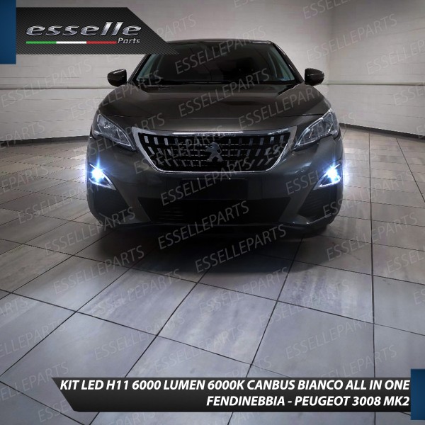 Kit Full LED H11 6000 LUMEN Canbus 6000K Bianco Fendinebbia Peugeot 3008 Mk2