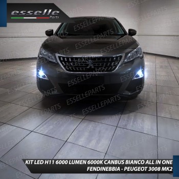 Kit Full LED H11 6000 LUMEN Canbus 6000K Bianco Fendinebbia Peugeot 3008 Mk2