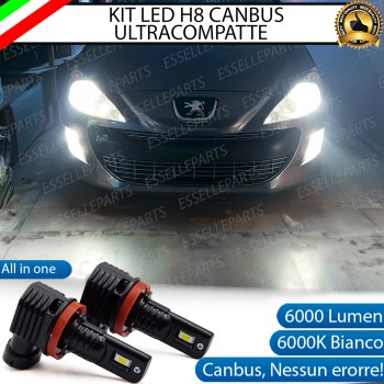 Kit Full LED H8 6000 LUMEN Canbus 6000K Fendinebbia Peugeot 308 MK1 Kit Full LED H8 6000 LUMEN Canbus 6000K Fendinebbia Peugeot 308 MK1