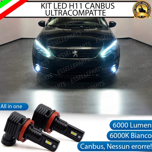 Kit Full LED H11 6000 LUMEN Canbus 6000K Bianco Fendinebbia Peugeot 308 Mk2
