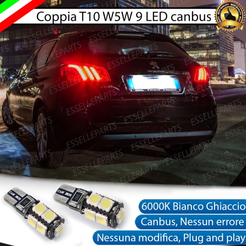 Luci Targa 9 LED per Peugeot 308 MK2 Canbus 6000K Bianco