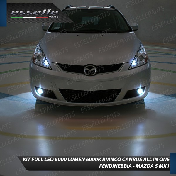 Kit Full LED H11 6000 LUMEN Canbus 6000K Bianco Fendinebbia Mazda 5 MK1