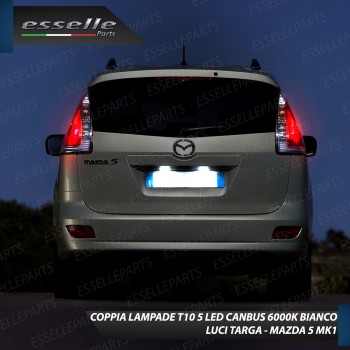 Coppia Lampade T10 W5W 5 LED canbus per luci Targa per Mazda 5 I