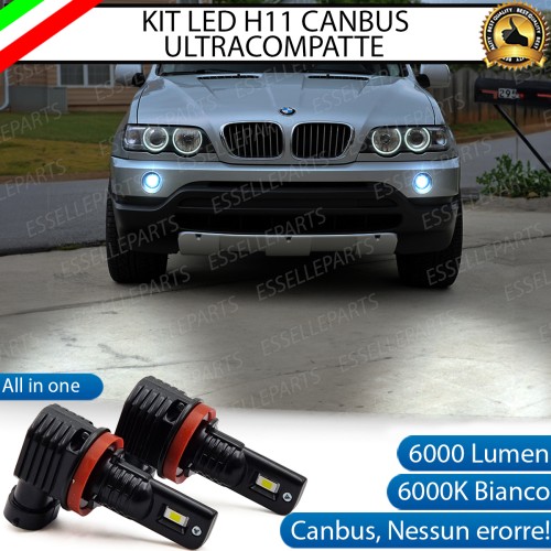 Kit Full LED H11 6000 LUMEN Canbus 6000K Bianco Fendinebbia BMW X5 E53