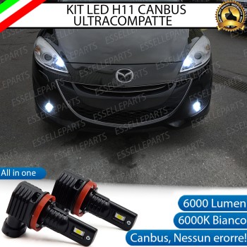 Kit Full LED H11 6000 LUMEN Canbus 6000K Bianco Fendinebbia Mazda 5 Mk2