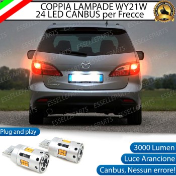 Coppia Frecce Posteriori WY21W T20 24 LED Canbus 3.0 Mazda 5 Mk2