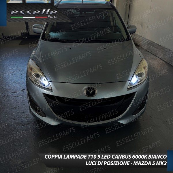 Coppia Lampade T10 W5W 5 LED canbus per luci di posizione per Mazda 5 II