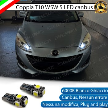 Coppia Lampade T10 W5W 5 LED canbus per luci di posizione per Mazda 5 II