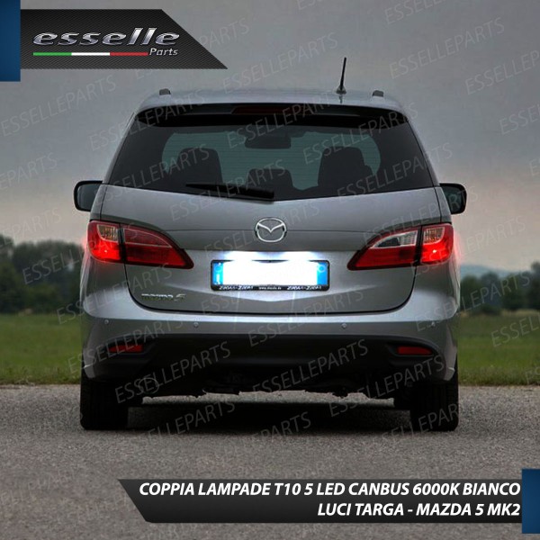 Coppia Lampade T10 W5W 5 LED canbus per luci Targa per Mazda 5 II