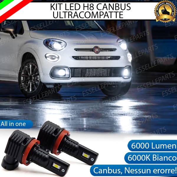 Kit Full LED H8 6000 LUMEN Canbus 6000K Fendinebbia Fiat 500X