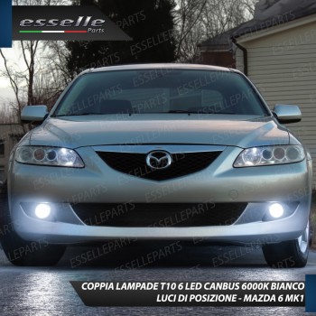 Coppia Lampade T10 W5W LED canbus con lente frontale per luci di posizione per Mazda 6 MK1