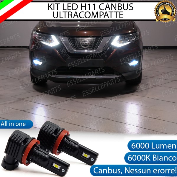 Kit Full LED H11 6000 LUMEN Canbus 6000K Bianco Fendinebbia NISSAN X-TRAIL MK3