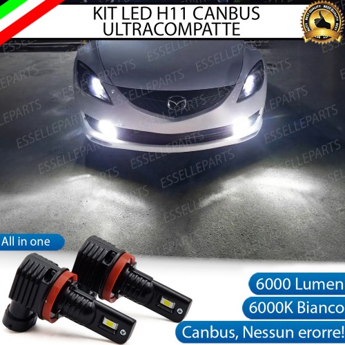 Kit Full LED H11 6000 LUMEN Canbus 6000K Bianco Fendinebbia Mazda 6 Mk2