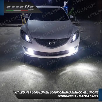 Kit Full LED H11 6000 LUMEN Canbus 6000K Bianco Fendinebbia Mazda 6 Mk2