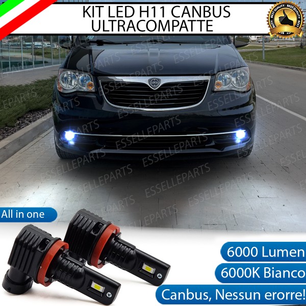Kit Full LED H11 6000 LUMEN Canbus 6000K Bianco Fendinebbia LANCIA VOYAGER