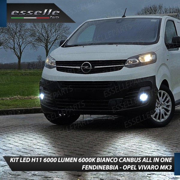 Kit Full LED H11 6000 LUMEN Canbus 6000K Bianco Fendinebbia OPEL VIVARO MK3