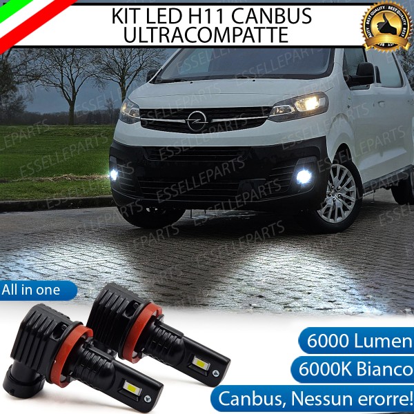 Kit Full LED H11 6000 LUMEN Canbus 6000K Bianco Fendinebbia OPEL VIVARO MK3