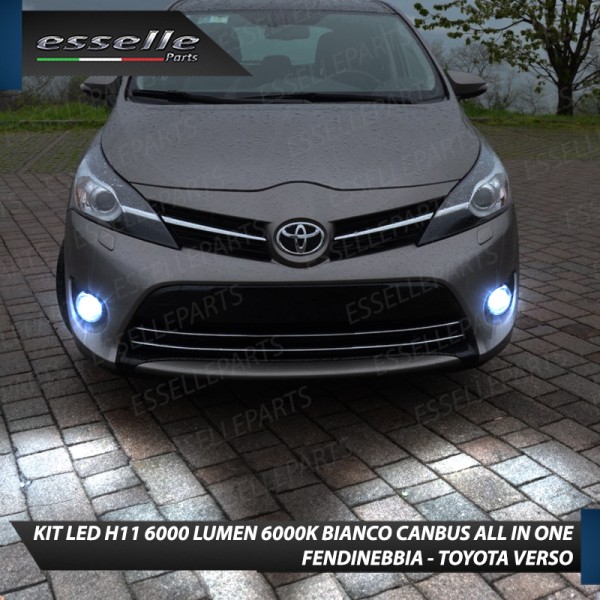 Kit Full LED H11 6000 LUMEN Canbus 6000K Bianco Fendinebbia TOYOTA VERSO