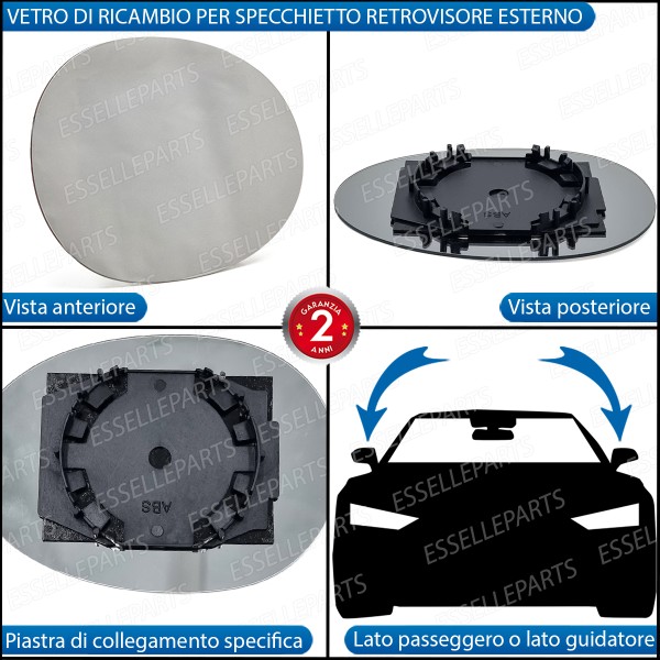Specchietto Retrovisore esterno Laterale di Ricambio per Citroen C1