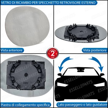 Specchietto Retrovisore esterno Laterale di Ricambio per Citroen C1