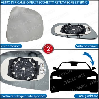 Specchietto Dr 5.0 Retrovisore Lato Guida Sinistro Termico Asferico Riscaldabile