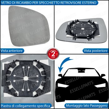 Specchietto Dacia Duster MK1 dal 2014 al 2017 Retrovisore Lato Passeggero Destro