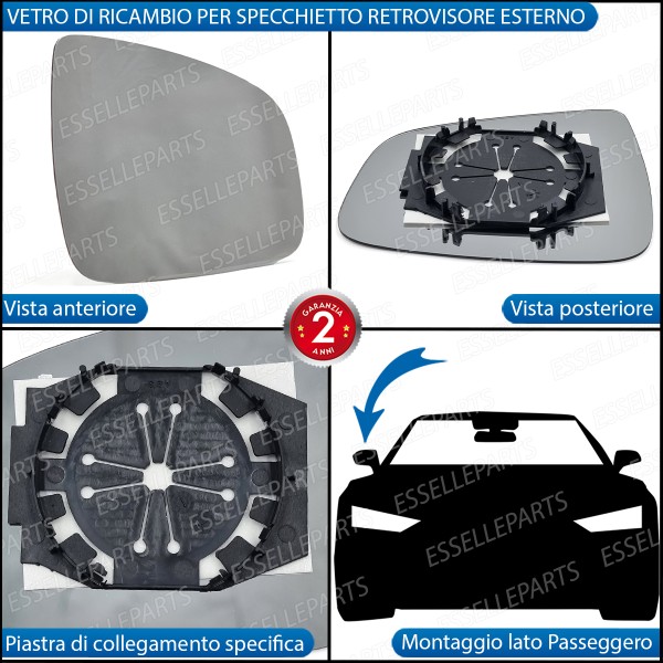 Specchietto Dacia Logan dal 2008 al 2012 Retrovisore Lato Passeggero Destro