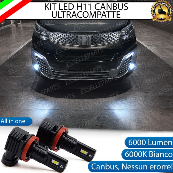 Kit Full LED H11 6000 LUMEN Canbus 6000K Bianco Fendinebbia FIAT ULYSSE MK3