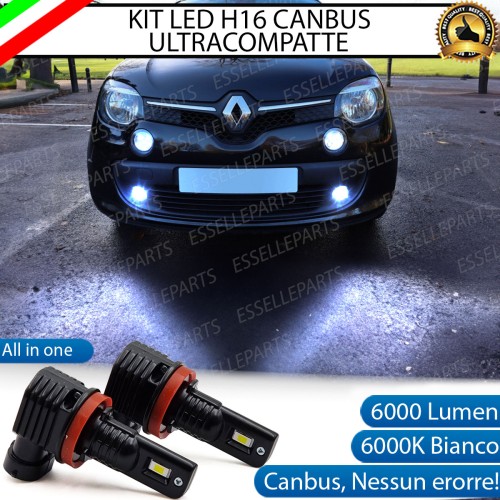 Kit Full LED H16 6000 LUMEN Canbus 6000K Bianco Fendinebbia per RENAULT TWINGO MK3