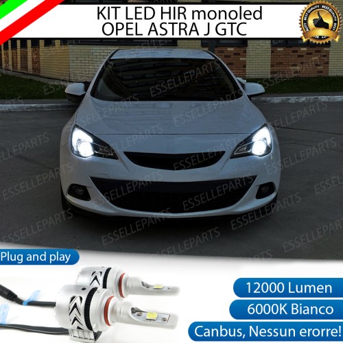 Kit MONO LED Anabbaglianti + Abbaglianti coppia HIR 12000 LUMEN OPEL ASTRA J GTC