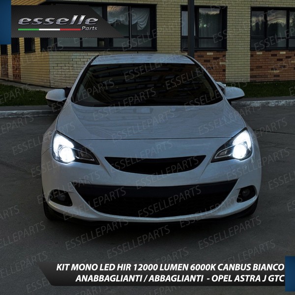 Kit MONO LED Anabbaglianti + Abbaglianti coppia HIR 12000 LUMEN OPEL ASTRA J GTC