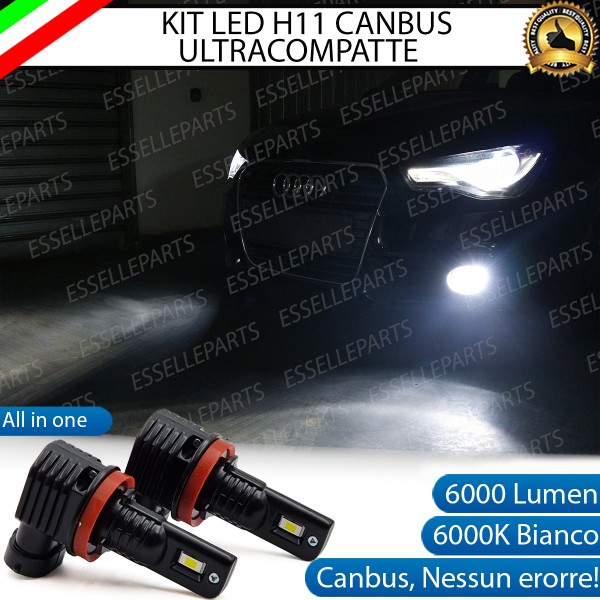 Kit Full LED H11 6000 LUMEN Canbus 6000K Fendinebbia AUDI A1 8x Pre-Restyling