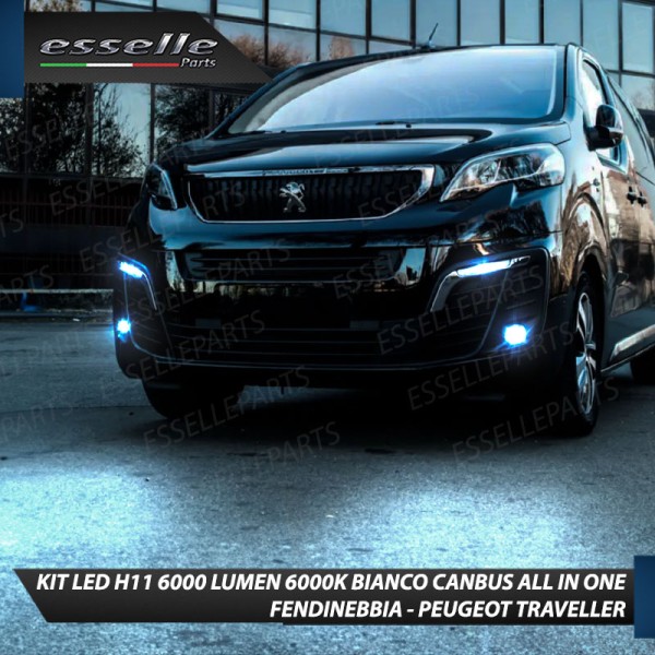 Kit Full LED H11 6000 LUMEN Canbus 6000K Bianco Fendinebbia PEUGEOT TRAVELLER