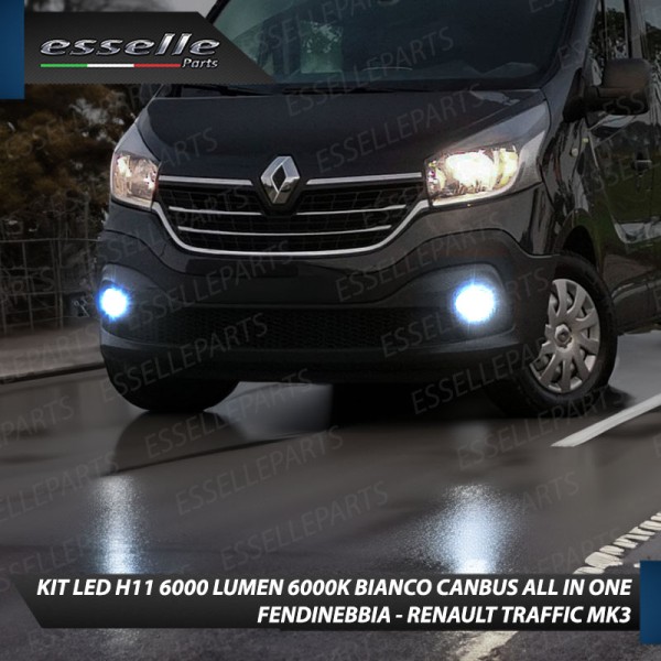 Kit Full LED H11 6000 LUMEN Canbus 6000K Bianco Fendinebbia RENAULT TRAFIC MK3