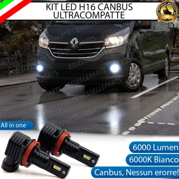 Kit Full LED H16 6000 LUMEN Canbus 6000K Bianco Fendinebbia per RENAULT TRAFIC MK3