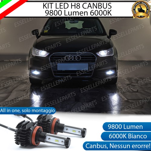 Kit Full LED H8 9800 Lumen 6000K bianco Fendinebbia per AUDI A1 RESTYLING