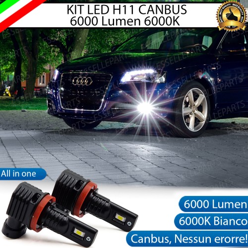 Kit Full LED H11 6000 LUMEN Canbus 6000K Bianco Fendinebbia Audi A3 8P Restyling