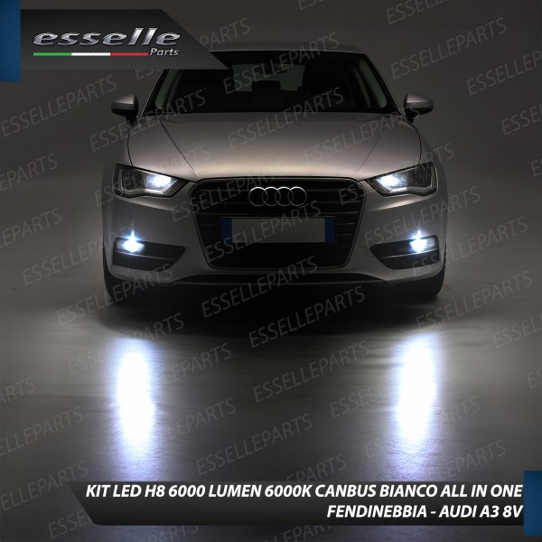 Kit Full LED H8 6000 LUMEN Canbus 6000K Fendinebbia AUDI A3 8V Pre-Restyling