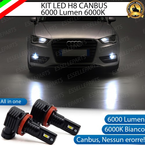 Kit Full LED H8 6000 LUMEN Canbus 6000K Fendinebbia AUDI A3 8V Pre-Restyling