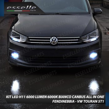 Kit Full LED H11 6000 LUMEN Canbus 6000K Bianco Fendinebbia VW TOURAN 5T1
