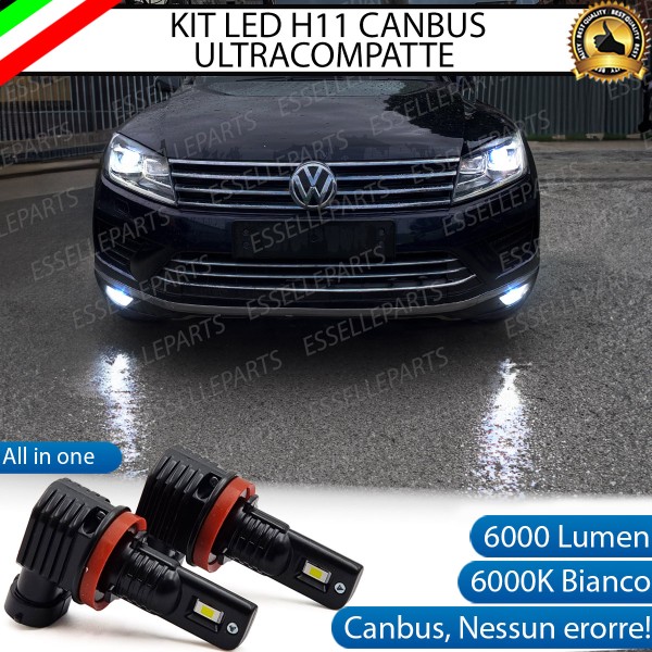 Kit Full LED H11 6000 LUMEN Canbus 6000K Bianco Fendinebbia VW TOUAREG 7P RESTYLING