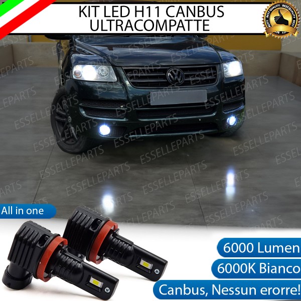 Kit Full LED H11 6000 LUMEN Canbus 6000K Bianco Fendinebbia VW TOUAREG 7L