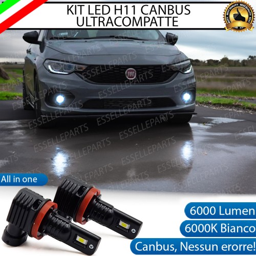 Kit Full LED H11 6000 LUMEN Canbus 6000K Bianco Fendinebbia Fiat Tipo
