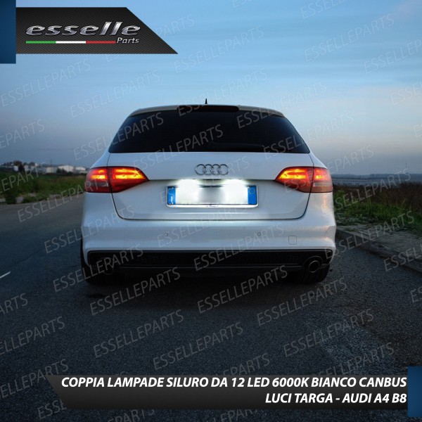 Coppia lampade siluro 12 LED Luci Targa Canbus 6000K per Audi A4 B8 Restyling